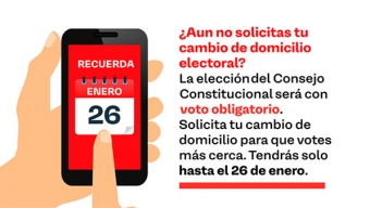Hasta Este 26 de Enero se Podrá Solicitar Cambio de Domicilio Electoral