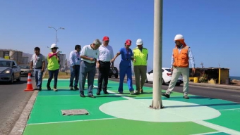 30% de Avance Presentan Obras de Mejoramiento de Bandejones Centrales y Ciclovías de Costanera Norte