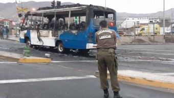 Microbús Del Transantofagasta Se Incendió en Pleno Recorrido