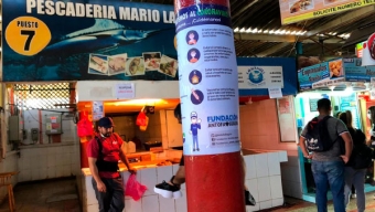 Antofa Segura Instaló Afiches Preventivos Por COVID-19 en Terminal Pesquero