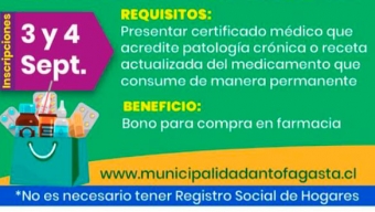 Municipio de Antofagasta Abre 8° Etapa de Inscripción Para Bono de Farmacias Dirigido a Pacientes Crónicos