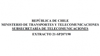 SUBSECRETARÍA DE TELECOMUNICACIONES EXTRACTO 21-SP207190